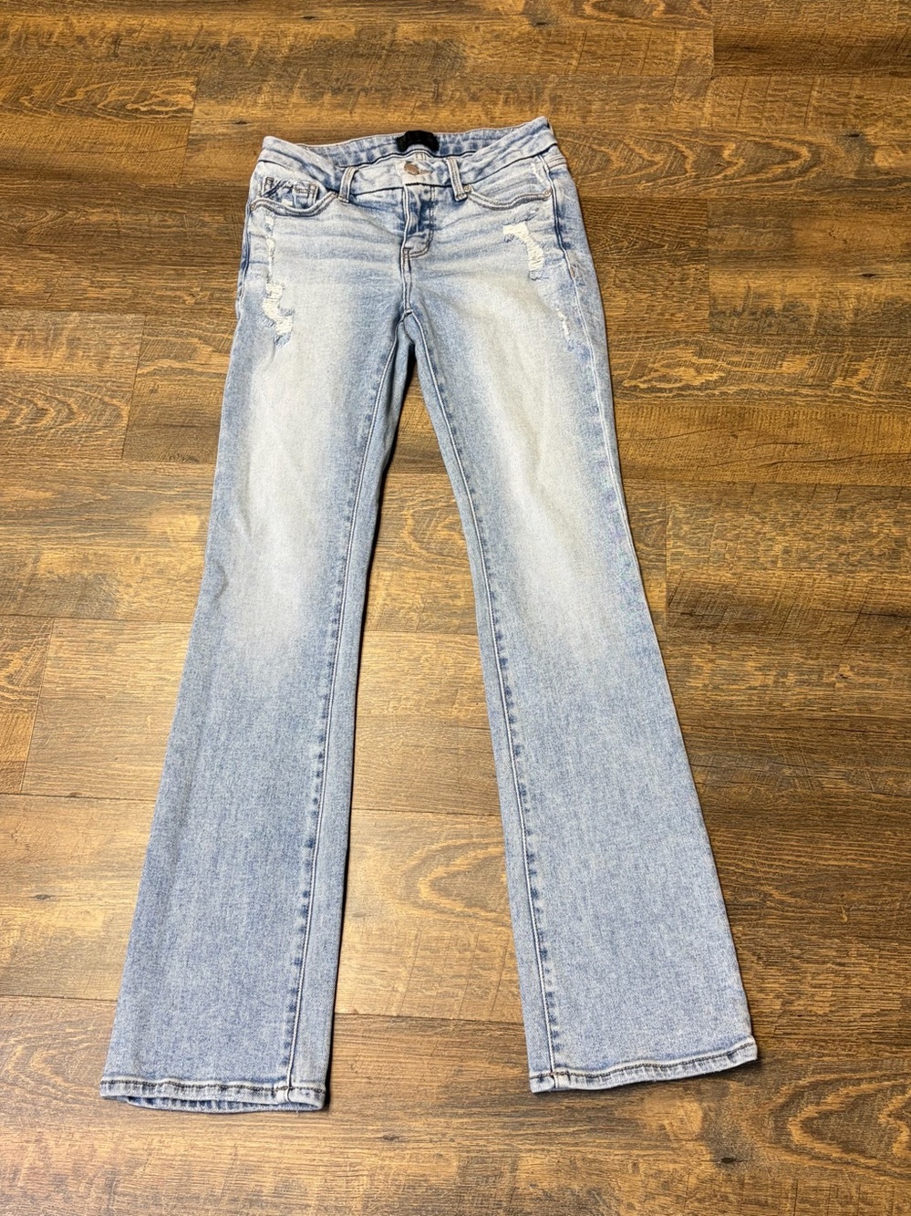 Buckle Black Fit 53 Tailored Bootcut Blue Jeans Women's 25x32 Distressed Stretch